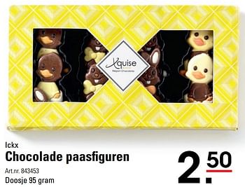 Aanbiedingen Ickx chocolade paasfiguren - Ickx - Geldig van 06/03/2017 tot 17/04/2017 bij Sligro