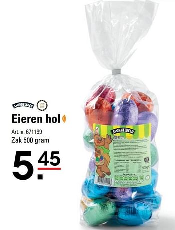 Aanbiedingen Eieren hol - Smikkelbeer - Geldig van 06/03/2017 tot 17/04/2017 bij Sligro