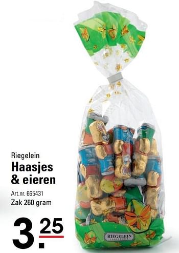 Aanbiedingen Riegelein haasjes + eieren - Riegelein - Geldig van 06/03/2017 tot 17/04/2017 bij Sligro