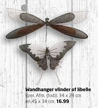 Aanbiedingen Wandhanger vlinder of libelle - Huismerk - Formido - Geldig van 06/03/2017 tot 09/07/2017 bij Formido