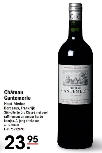 Aanbiedingen Château cantemerle haut-médoc bordeaux, frankrijk - Rode wijnen - Geldig van 09/03/2017 tot 27/03/2017 bij Sligro