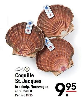 Aanbiedingen Coquille st. jacques in schelp, noorwegen - Smit Vis - Geldig van 09/03/2017 tot 27/03/2017 bij Sligro