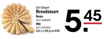 Aanbiedingen Carl siegert broodstaart bruin - CARL SIEGERT - Geldig van 09/03/2017 tot 27/03/2017 bij Sligro