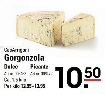 Aanbiedingen Casarrigoni gorgonzola dolce - casArrigoni - Geldig van 09/03/2017 tot 27/03/2017 bij Sligro