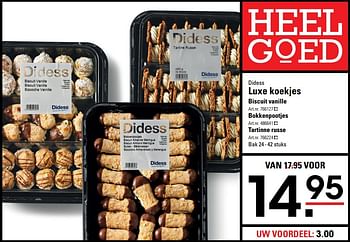 Aanbiedingen Didess luxe koekjes biscuit vanille - Didess - Geldig van 09/03/2017 tot 27/03/2017 bij Sligro