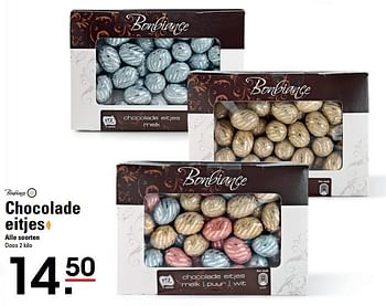 Aanbiedingen Chocolade eitjes - Bonbiance - Geldig van 31/03/2017 tot 17/04/2017 bij Sligro