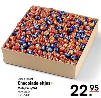 Aanbiedingen Chocolade eitjes - Choco Sweet - Geldig van 31/03/2017 tot 17/04/2017 bij Sligro