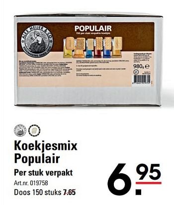 Aanbiedingen Koekjesmix populair per stuk verpakt - Alex Meijer - Geldig van 09/03/2017 tot 27/03/2017 bij Sligro