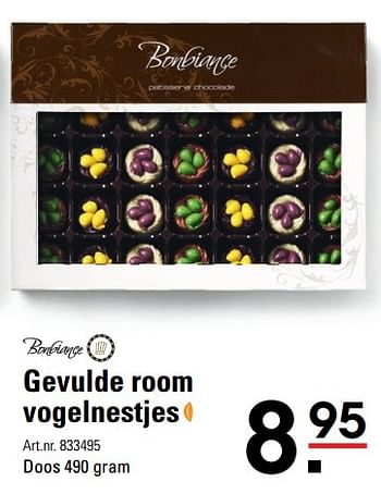 Aanbiedingen Gevulde room vogelnestjes - Bonbiance - Geldig van 09/03/2017 tot 27/03/2017 bij Sligro