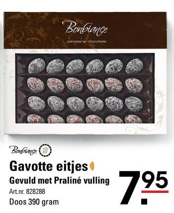 Aanbiedingen Gavotte eitjes gevuld met praliné vulling - Bonbiance - Geldig van 09/03/2017 tot 27/03/2017 bij Sligro