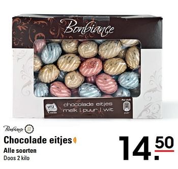 Aanbiedingen Chocolade eitjes alle soorten - Bonbiance - Geldig van 09/03/2017 tot 27/03/2017 bij Sligro