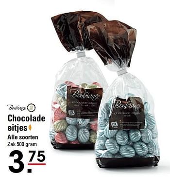 Aanbiedingen Chocolade eitjes alle soorten - Bonbiance - Geldig van 09/03/2017 tot 27/03/2017 bij Sligro