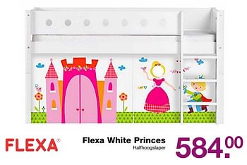 Aanbiedingen Flexa white princes halfhoogslaper - Flexa - Geldig van 12/03/2017 tot 03/04/2017 bij Baby & Tiener Megastore