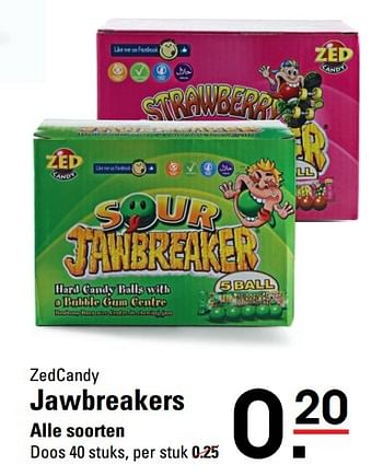 Aanbiedingen Zedcandy jawbreakers alle soorten - Zed Candy - Geldig van 09/03/2017 tot 27/03/2017 bij Sligro