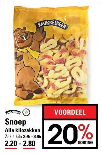 Aanbiedingen Snoep alle kilozakken - Smikkelbeer - Geldig van 09/03/2017 tot 27/03/2017 bij Sligro