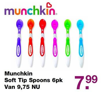 Aanbiedingen Munchkin soft tip spoons 6pk - Munchkin - Geldig van 12/03/2017 tot 03/04/2017 bij Baby & Tiener Megastore