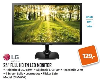 Aanbiedingen Lg 24 full hd tn led monitor - LG - Geldig van 13/03/2017 tot 02/04/2017 bij ITprodeals