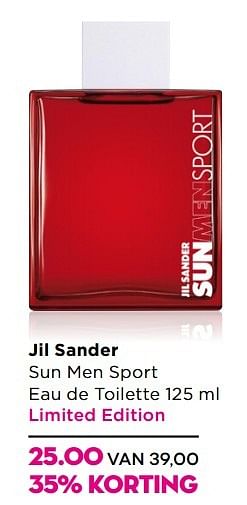 Aanbiedingen Jil sander sun men sport eau de toilette - Jil Sander - Geldig van 14/03/2017 tot 02/04/2017 bij Ici Paris XL