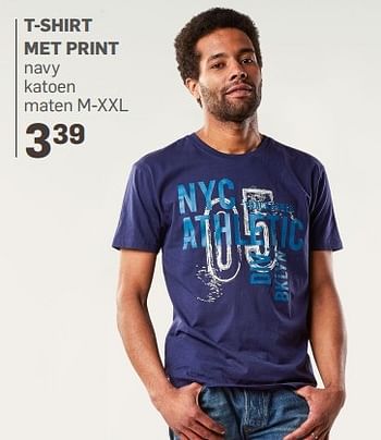 Aanbiedingen T-shirt met print - Huismerk - Action - Geldig van 15/03/2017 tot 30/04/2017 bij Action
