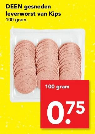 Aanbiedingen Deen gesneden leverworst van kips - Huismerk deen supermarkt - Geldig van 19/03/2017 tot 25/03/2017 bij Deen Supermarkten