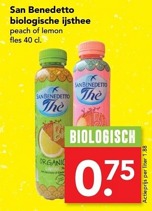 Aanbiedingen San benedetto biologische ijsthee peach of lemon - San Benedetto - Geldig van 19/03/2017 tot 25/03/2017 bij Deen Supermarkten