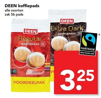 Aanbiedingen Deen koffiepads - Huismerk deen supermarkt - Geldig van 19/03/2017 tot 25/03/2017 bij Deen Supermarkten