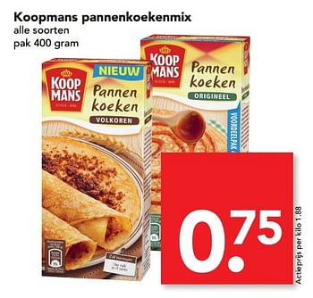 Aanbiedingen Koopmans pannenkoekenmix - Koopmans - Geldig van 19/03/2017 tot 25/03/2017 bij Deen Supermarkten