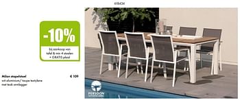 Aanbiedingen Milan stapelstoel - Huismerk - Multi Bazar - Geldig van 19/03/2017 tot 31/08/2017 bij Multi Bazar