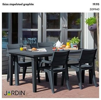 Aanbiedingen Ibiza stapelstoel graphite - Jardin - Geldig van 19/03/2017 tot 31/08/2017 bij Multi Bazar