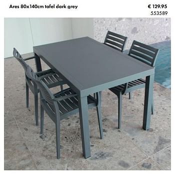 Aanbiedingen Ares tafel dark grey - Huismerk - Multi Bazar - Geldig van 19/03/2017 tot 31/08/2017 bij Multi Bazar