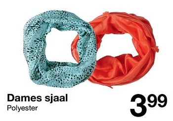 Aanbiedingen Dames sjaal - Huismerk - Zeeman  - Geldig van 25/03/2017 tot 07/04/2017 bij Zeeman