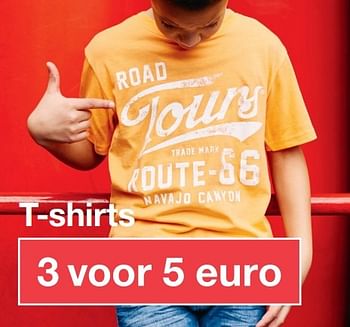 Aanbiedingen T-shirts - Huismerk - Zeeman  - Geldig van 25/03/2017 tot 07/04/2017 bij Zeeman