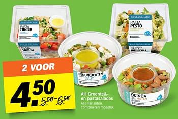 Aanbiedingen Ah groente en pastasalades - Huismerk - Albert Heijn - Geldig van 20/03/2017 tot 26/03/2017 bij Albert Heijn