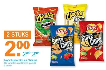 Aanbiedingen Lay`s superchips en cheetos - Lay's - Geldig van 20/03/2017 tot 26/03/2017 bij Albert Heijn