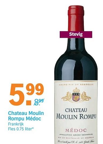 Aanbiedingen Chateau moulin rompu médoc - Rode wijnen - Geldig van 20/03/2017 tot 26/03/2017 bij Albert Heijn