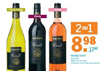 Aanbiedingen Hardys crest - Witte wijnen - Geldig van 20/03/2017 tot 26/03/2017 bij Albert Heijn
