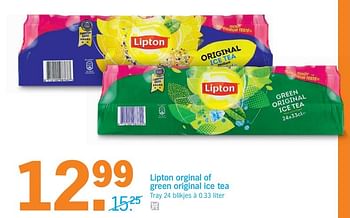 Aanbiedingen Lipton orginal of green original ice tea - Lipton - Geldig van 20/03/2017 tot 26/03/2017 bij Albert Heijn
