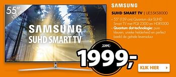 Aanbiedingen Samsung suhd smart tv ue55ks8000 - Samsung - Geldig van 20/03/2017 tot 26/03/2017 bij Expert