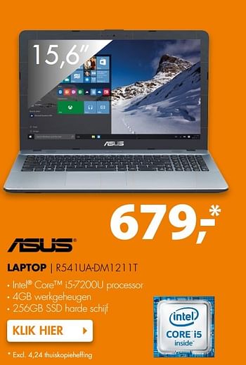 Aanbiedingen Asus laptop r541ua-dm1211t - Asus - Geldig van 20/03/2017 tot 26/03/2017 bij Expert