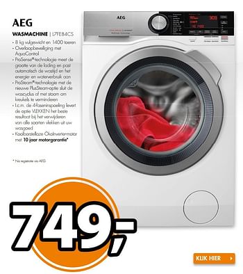 Aanbiedingen Aeg wasmachine l7fe84cs - AEG - Geldig van 20/03/2017 tot 26/03/2017 bij Expert