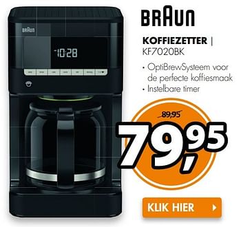 Aanbiedingen Braun koffiezetter kf7020bk - Braun - Geldig van 20/03/2017 tot 26/03/2017 bij Expert
