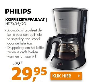 Aanbiedingen Philips koffiezetapparaat hd7435-20 - Philips - Geldig van 20/03/2017 tot 26/03/2017 bij Expert