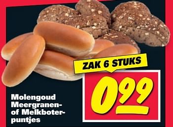 Aanbiedingen Molengoud meergranenof melkboterpuntjes - Huismerk - Nettorama - Geldig van 20/03/2017 tot 26/03/2017 bij Nettorama