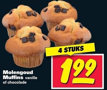 Aanbiedingen Molengoud muffins vanille of chocolade - Huismerk - Nettorama - Geldig van 20/03/2017 tot 26/03/2017 bij Nettorama