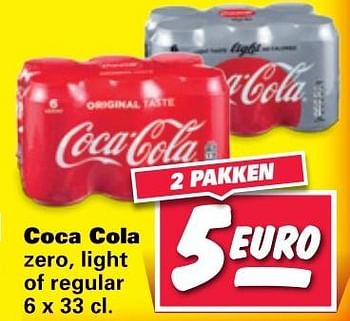 Aanbiedingen Coca cola zero light of regular - Coca Cola - Geldig van 20/03/2017 tot 26/03/2017 bij Nettorama