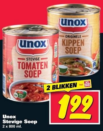 Aanbiedingen Unox stevige soep - Unox - Geldig van 20/03/2017 tot 26/03/2017 bij Nettorama
