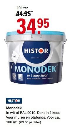 Aanbiedingen Monodek - Histor - Geldig van 20/03/2017 tot 26/03/2017 bij Karwei