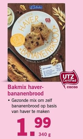 Aanbiedingen Bakmix haverbananenbrood - Huismerk - Lidl - Geldig van 20/03/2017 tot 26/03/2017 bij Lidl