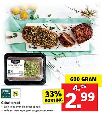 Aanbiedingen Gehaktbrood - Huismerk - Lidl - Geldig van 20/03/2017 tot 26/03/2017 bij Lidl