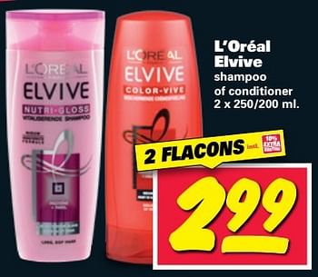 Aanbiedingen L`oréal elvive shampoo of conditioner - L'Oreal Paris - Geldig van 20/03/2017 tot 26/03/2017 bij Nettorama